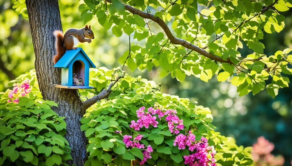 Squirrel-friendly landscaping